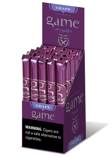 A box of Grape flavor Game Palmas.